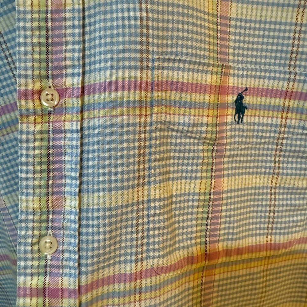 Ralph Lauren Blue and Pink Casual Button Down Shirt very good cond🩷💙 - Picture 5 of 7